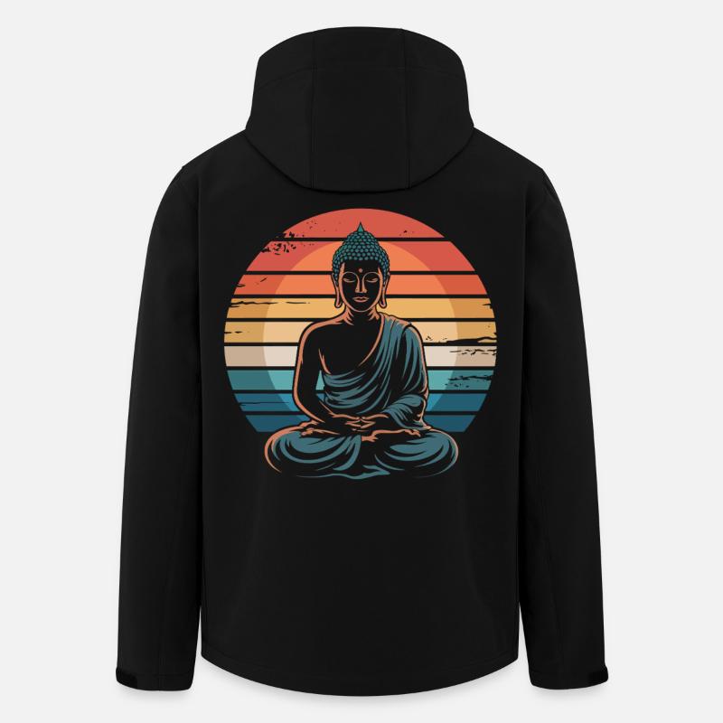 Buddha Sunset Retro - Men’s Recycled Softshell Jacket by Stanley/Stella - black