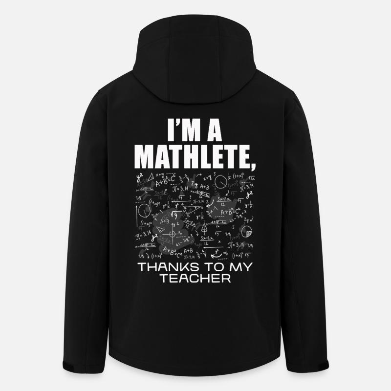 Je suis Mathlete – Merci à Teacher - Veste softshell homme en polyester recyclé Stanley/Stella - noir