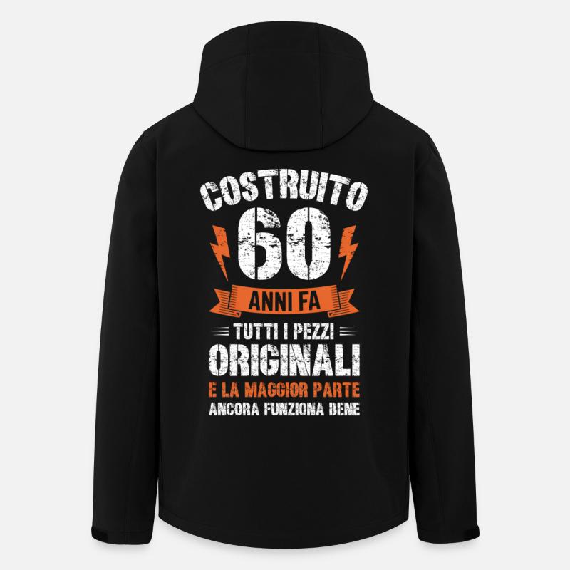 60 Anni Fa Compleanno Retrò Divertente - Veste softshell homme en polyester recyclé Stanley/Stella - noir