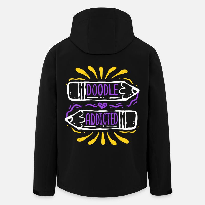 Doodle Doodle Drawing - Men’s Recycled Softshell Jacket by Stanley/Stella - black