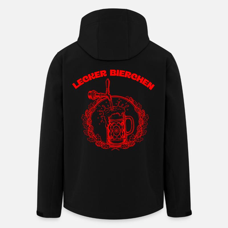 Funny beer gift – "Lecker Bierchen" - Men’s Recycled Softshell Jacket by Stanley/Stella - black