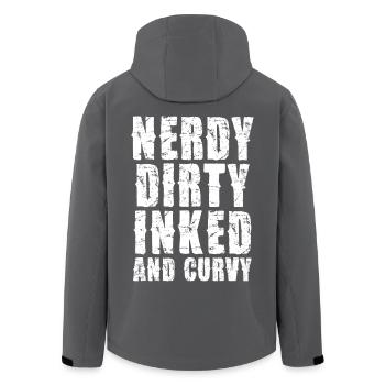 Nerdy Dirty Inked Typo - Recycelte Männer Softshell-Jacke von Stanley/Stella - Schwarz - Hinten - AI Model Male 185 light (185cm)