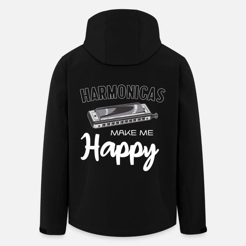 Harmonicas Make Me Happy - Recycelte Männer Softshell-Jacke von Stanley/Stella - Schwarz