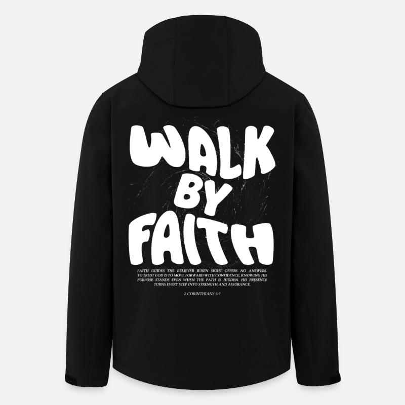 Marcher par la foi - Veste softshell homme en polyester recyclé Stanley/Stella - noir
