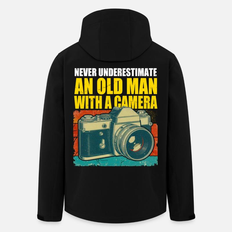Old Man with a Camera - Men’s Recycled Softshell Jacket by Stanley/Stella - black