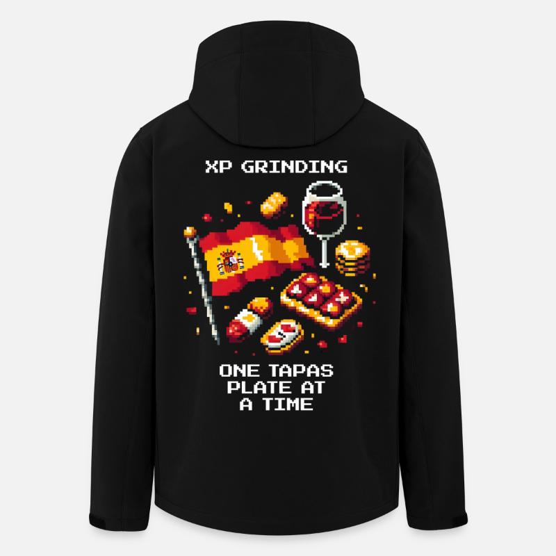 XP grinden | Tapas Spanien Barhopping - Recycelte Männer Softshell-Jacke von Stanley/Stella - Schwarz