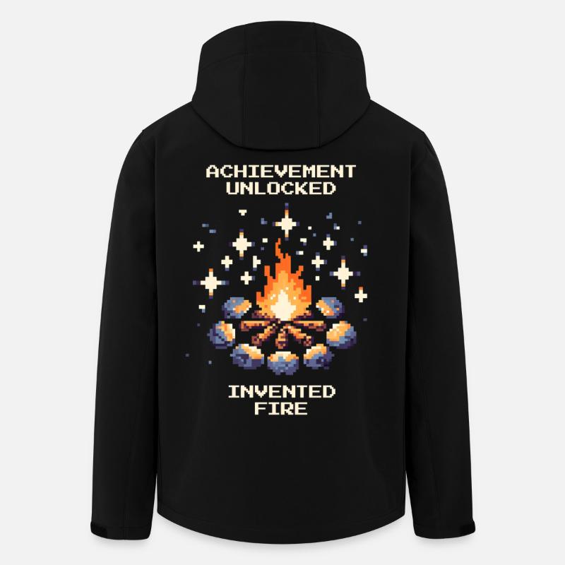 Feuer erfunden | Steinzeit Höhlenmensch - Recycelte Männer Softshell-Jacke von Stanley/Stella - Schwarz