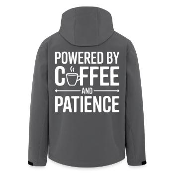 Powered by Coffee and Patience - Recycelte Männer Softshell-Jacke von Stanley/Stella - Schwarz - Hinten - AI Model Male 185 light (185cm)