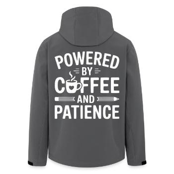 Powered by Coffee and Patience - Recycelte Männer Softshell-Jacke von Stanley/Stella - Schwarz - Hinten - AI Model Male 185 light (185cm)