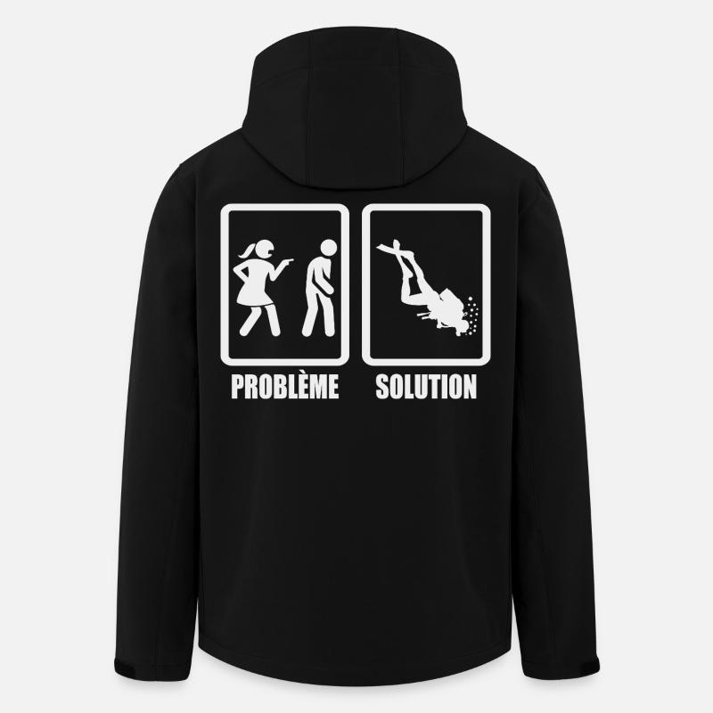 Humor-Paar-Problemlösungstauchen - Recycelte Männer Softshell-Jacke von Stanley/Stella - Schwarz