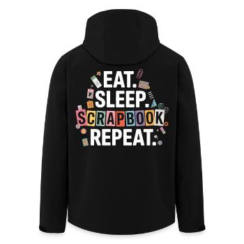 Eat Sleep Scrapbook Repeat - Recycelte Männer Softshell-Jacke von Stanley/Stella - Schwarz - Hinten - AI Model Male 185 light (185cm)