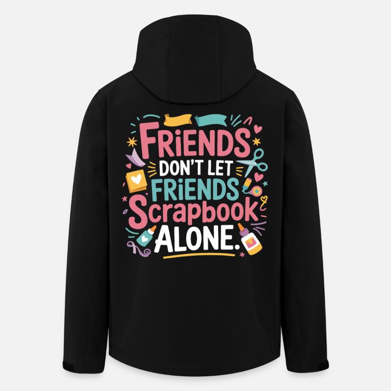 Freunde scrappen gemeinsam bunt - Recycelte Männer Softshell-Jacke von Stanley/Stella - Schwarz