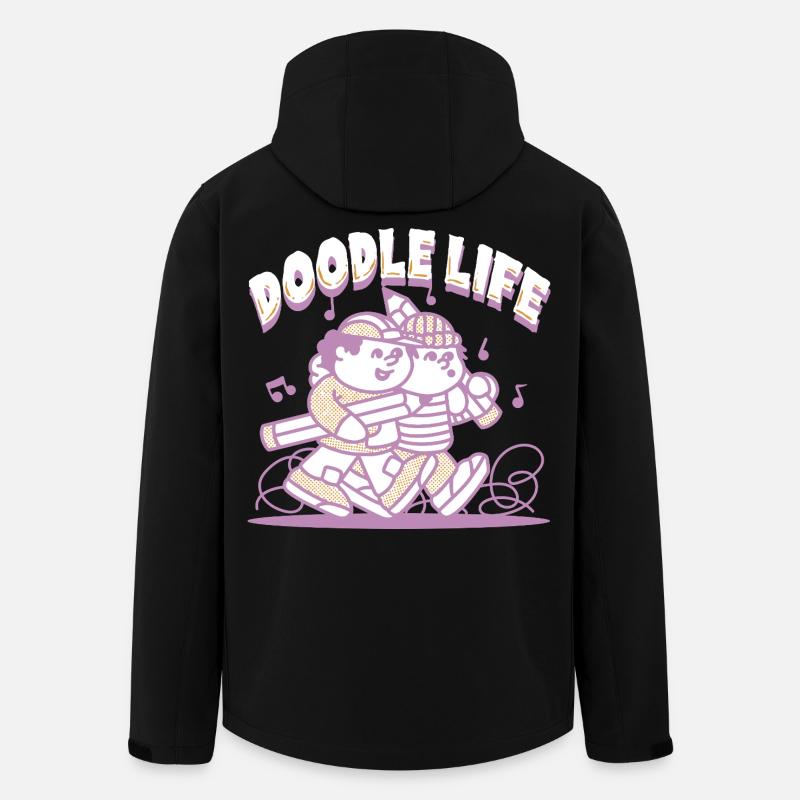 Doodle Life Doodle Drawing - Men’s Recycled Softshell Jacket by Stanley/Stella - black