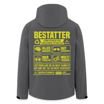 Undertaker – Peut contenir des traces de sarcasme - Veste softshell homme en polyester recyclé Stanley/Stella - noir - Dos - AI Model Male 185 light (185cm)
