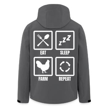 Eat Sleep Farm Repeat - Recycelte Männer Softshell-Jacke von Stanley/Stella - Schwarz - Hinten - AI Model Male 185 light (185cm)