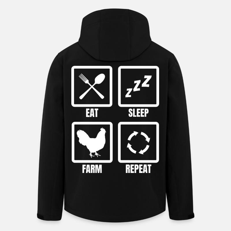 Manger Dormez Ferme Répéter - Veste softshell homme en polyester recyclé Stanley/Stella - noir