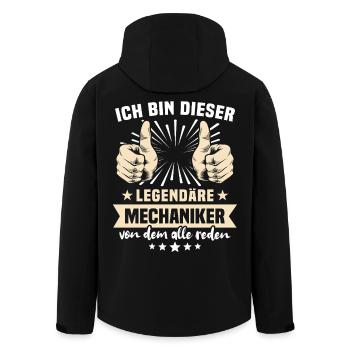 Dictons mécaniques - Veste softshell homme en polyester recyclé Stanley/Stella - noir - Dos - AI Model Male 185 light (185cm)