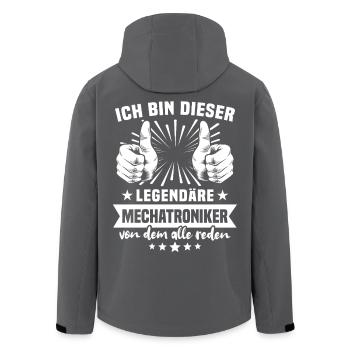 Mechatroniker Legende - Recycelte Männer Softshell-Jacke von Stanley/Stella - Schwarz - Hinten - AI Model Male 185 light (185cm)