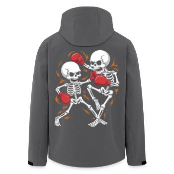 Squelettes de boxe en rythme osseux - Veste softshell homme en polyester recyclé Stanley/Stella - noir - Dos - AI Model Male 185 light (185cm)