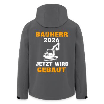 Maison de rêve pour la construction d’une maison excavatrice constructeur - Veste softshell homme en polyester recyclé Stanley/Stella - noir - Dos - AI Model Male 185 light (185cm)