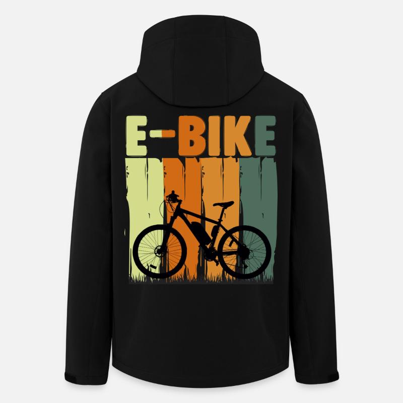 E-Bike Farbblock Motiv - Recycelte Männer Softshell-Jacke von Stanley/Stella - Schwarz