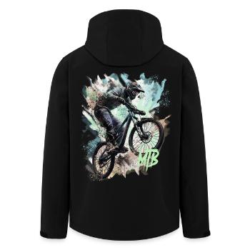 Mtb - Recycelte Männer Softshell-Jacke von Stanley/Stella - Schwarz - Hinten - AI Model Male 185 light (185cm)