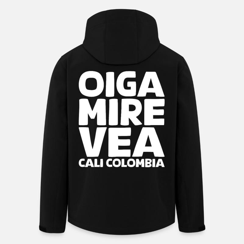 Oiga, Mire, Vea in white - Men’s Recycled Softshell Jacket by Stanley/Stella - black