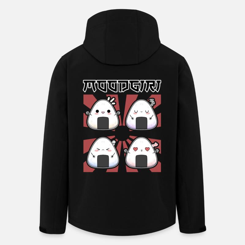 Moodgiri – Kawaii Onigiri Caprices - Veste softshell homme en polyester recyclé Stanley/Stella - noir