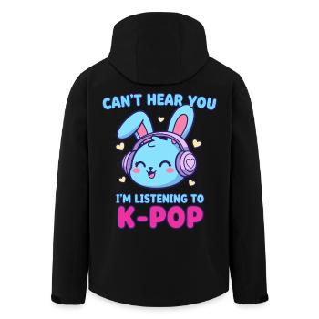 Ich höre dich nicht. Ich höre K-Pop Bunny Koreanisch - Recycelte Männer Softshell-Jacke von Stanley/Stella - Schwarz - Hinten - AI Model Male 185 light (185cm)