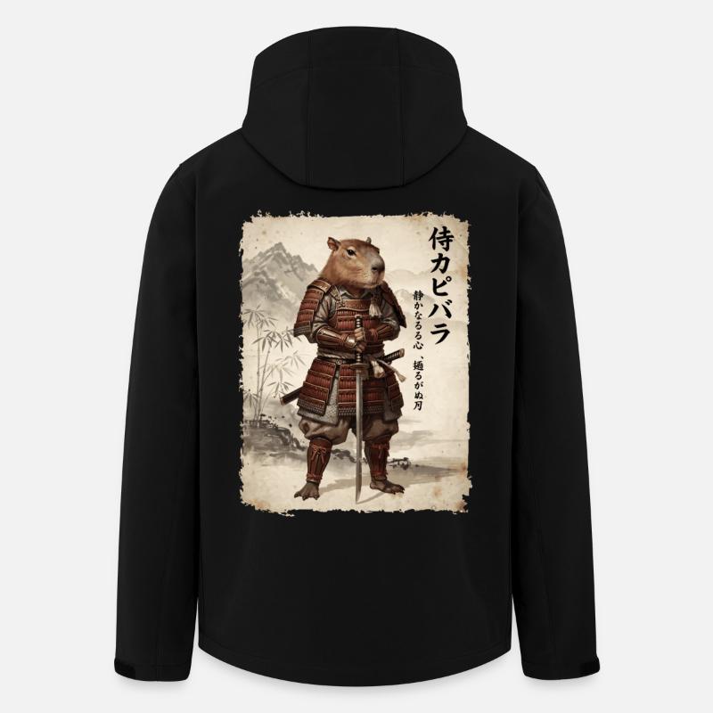Samurai, Capybara, Japanische Kunst, Anime - Recycelte Männer Softshell-Jacke von Stanley/Stella - Schwarz