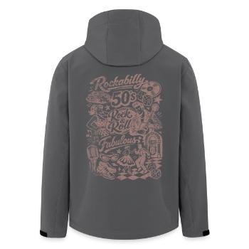 Rockabilly Vintage 50s Rock & Roll | Fabulous - Men’s Recycled Softshell Jacket by Stanley/Stella - black - Back - AI Model Male 185 light (185cm)