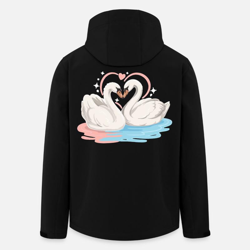 Cœur de cygne dans l’eau - Veste softshell homme en polyester recyclé Stanley/Stella - noir