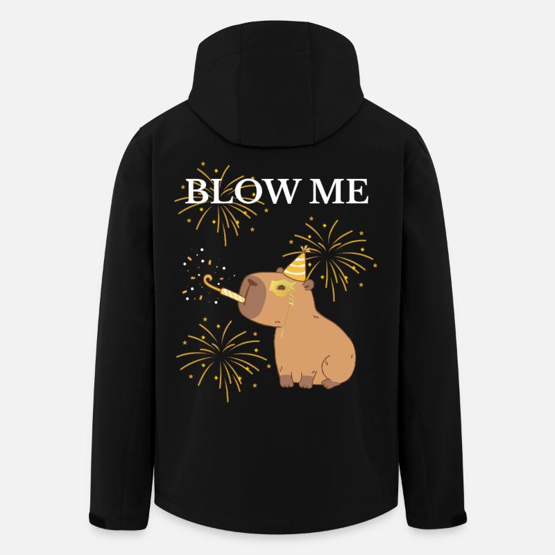 Blow Me Capibara und Feuerwerk - Recycelte Männer Softshell-Jacke von Stanley/Stella - Schwarz