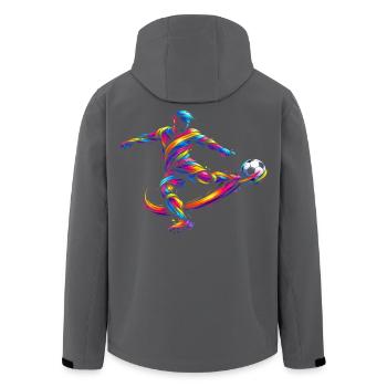 Fußballspieler Geschenk Fußball Kinderjunge - Recycelte Männer Softshell-Jacke von Stanley/Stella - Schwarz - Hinten - AI Model Male 185 light (185cm)