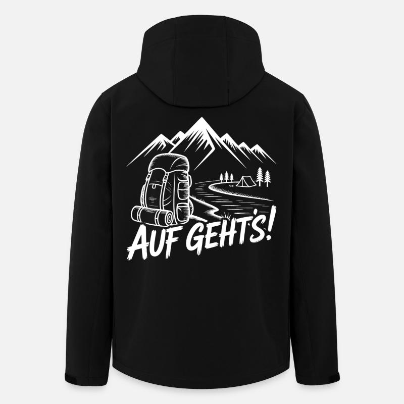 Auf Geht's Bergabenteuer Zeltabenteuer - Recycelte Männer Softshell-Jacke von Stanley/Stella - Schwarz