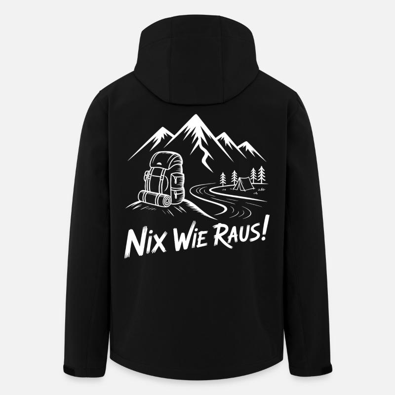 Nix Wie Raus Bergwanderabenteuer - Recycelte Männer Softshell-Jacke von Stanley/Stella - Schwarz
