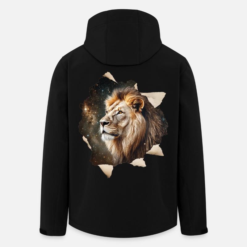 Löwe - Recycelte Männer Softshell-Jacke von Stanley/Stella - Schwarz