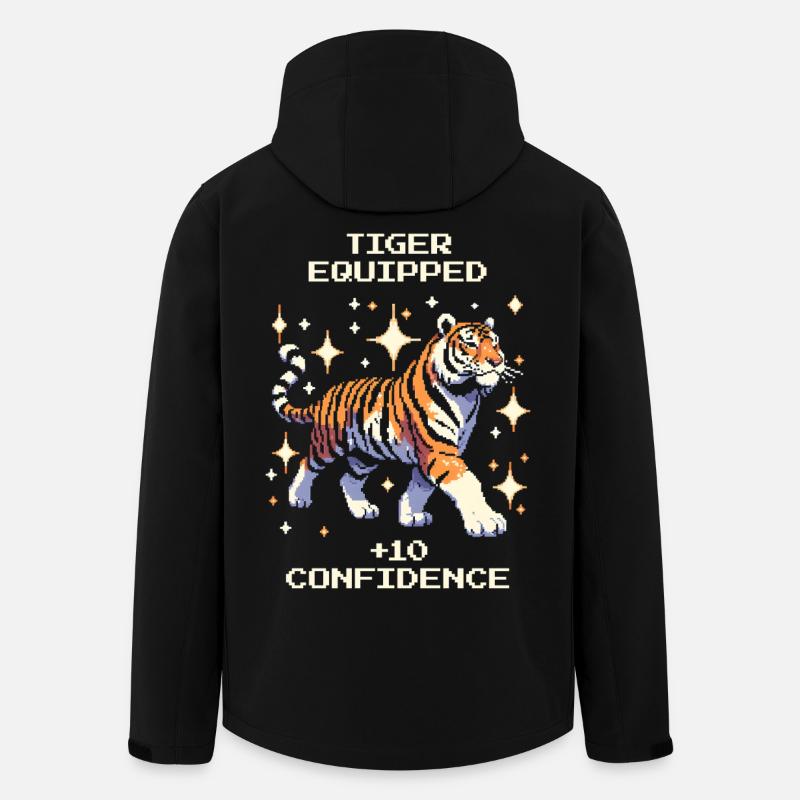 Tiger-Loadout: +10 Selbstvertrauen | Tiger - Recycelte Männer Softshell-Jacke von Stanley/Stella - Schwarz