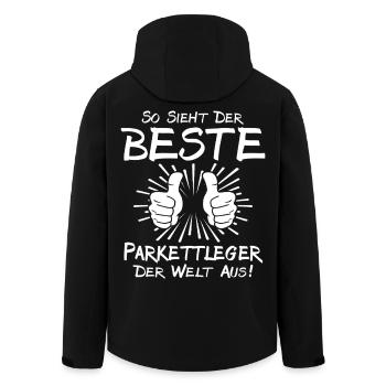 Best parquet layer - Men’s Recycled Softshell Jacket by Stanley/Stella - black - Back - AI Model Male 185 light (185cm)