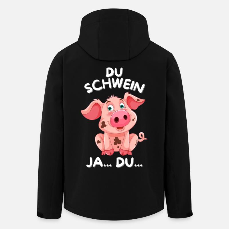 Cute Piggy Saying Design - Men’s Recycled Softshell Jacket by Stanley/Stella - black