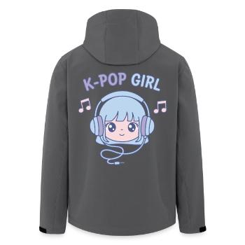 K-Pop Girl Cute Korean Kpop Music Anime Girl - Men’s Recycled Softshell Jacket by Stanley/Stella - black - Back - AI Model Male 185 light (185cm)