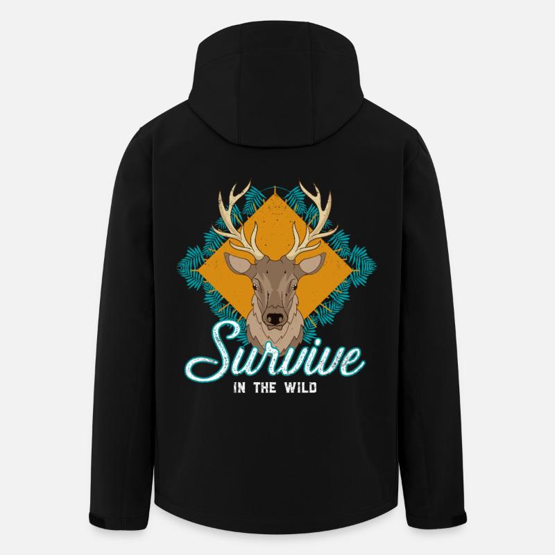 Survive the Wild Deer Emblem - Recycelte Männer Softshell-Jacke von Stanley/Stella - Schwarz