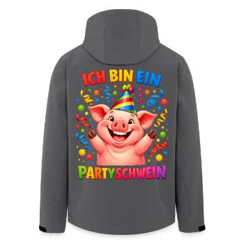 Schwein Kostüm Party Karneval Fasching feiern bunt - Recycelte Männer Softshell-Jacke von Stanley/Stella - Schwarz - Hinten - AI Model Male 185 light (185cm)