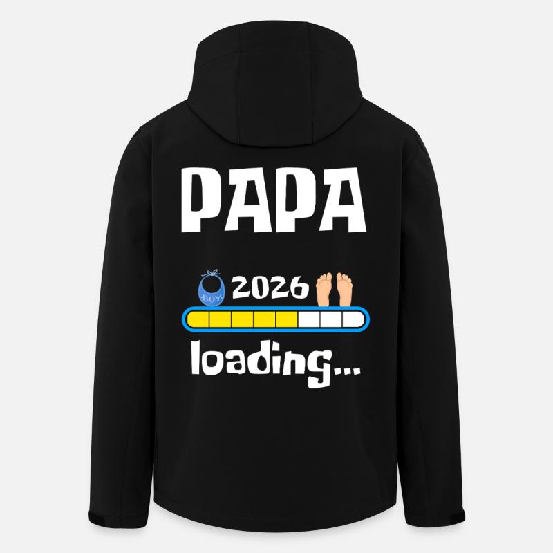 Papa 2026 Chargement - Veste softshell homme en polyester recyclé Stanley/Stella - noir