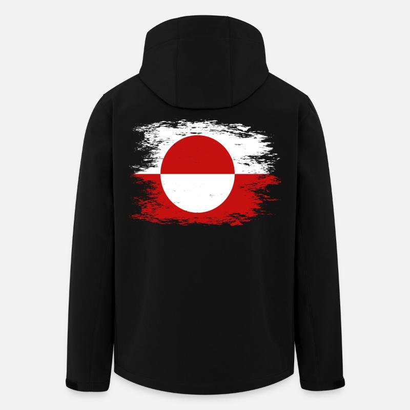 Drapeau du Groenland utilisé - Veste softshell homme en polyester recyclé Stanley/Stella - noir
