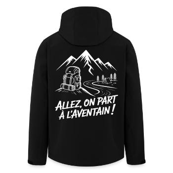 Abenteuer-Rucksackwandern - Recycelte Männer Softshell-Jacke von Stanley/Stella - Schwarz - Hinten - AI Model Male 185 light (185cm)