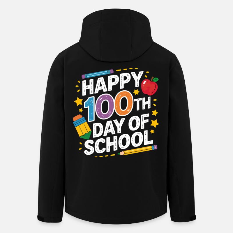 100e jour d’école Conception néon - Veste softshell homme en polyester recyclé Stanley/Stella - noir