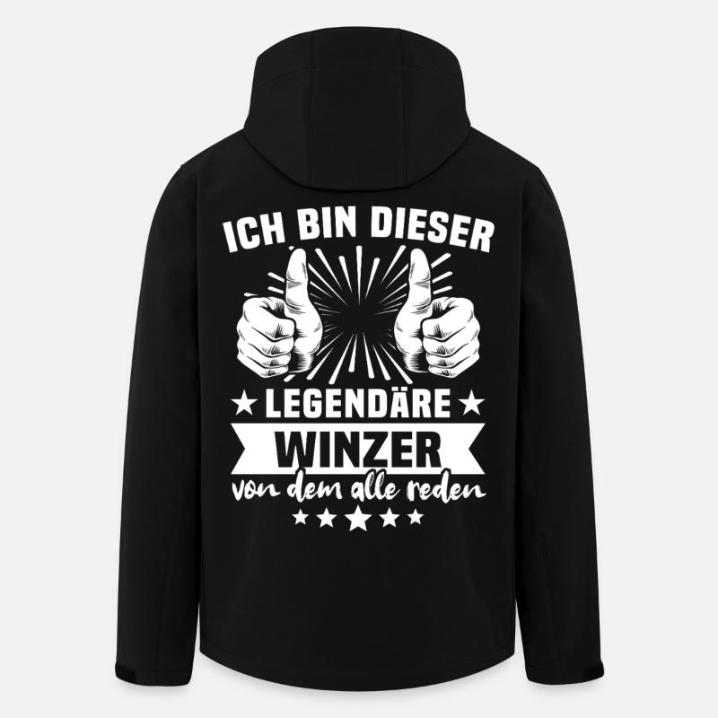 Winzer Legende - Recycelte Männer Softshell-Jacke von Stanley/Stella - Schwarz
