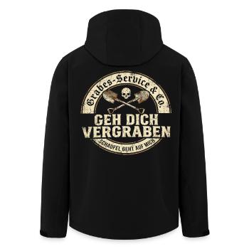 Geh dich vergraben Gräber-Service Humor - Recycelte Männer Softshell-Jacke von Stanley/Stella - Schwarz - Hinten - AI Model Male 185 light (185cm)