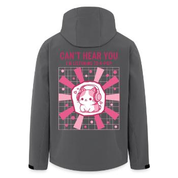 Je ne t’entends pas, j’écoute de la pop coréenne mignonne - Veste softshell homme en polyester recyclé Stanley/Stella - noir - Dos - AI Model Male 185 light (185cm)